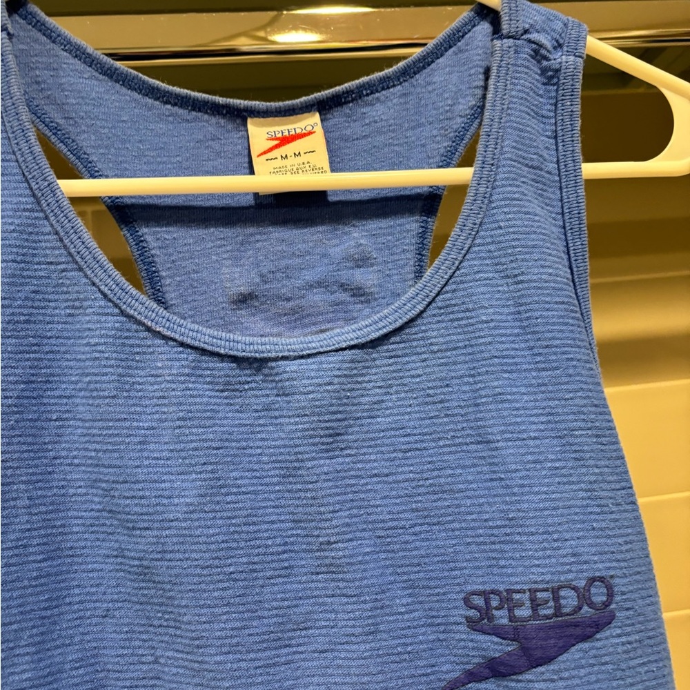 Vintage 90s Speedo Tank Top Made in USA Thermal Type Material Size M - Picture 3 of 6